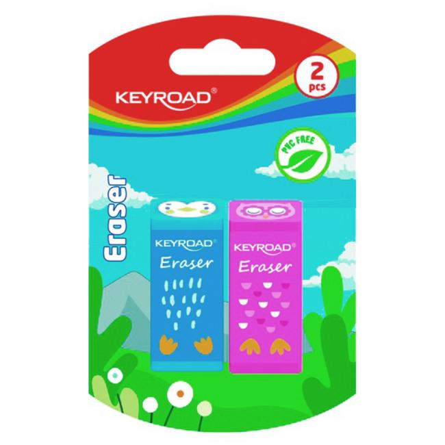 [EC972351] Rubber KEYROAD Animals, blister 2 pcs, mix of colors