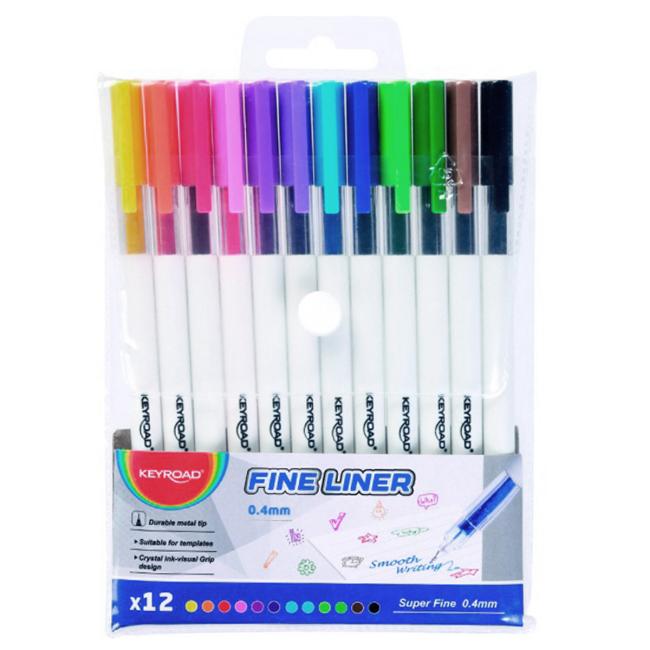 Súprava obliečok KEYROAD Fine 0,4 mm, 12 ks, mix farieb