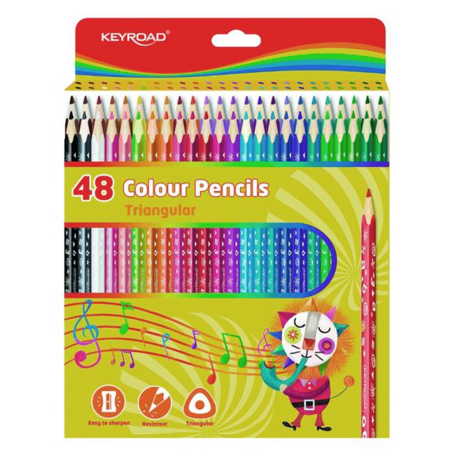 KEYROAD drevené pastelky 48 ks, mix farieb