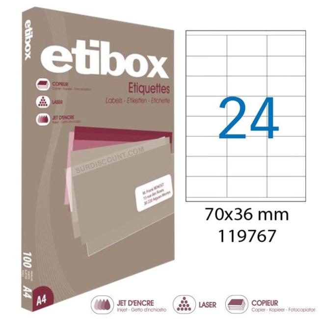 Labels universal 70x36mm Etibox A4 100 sheets