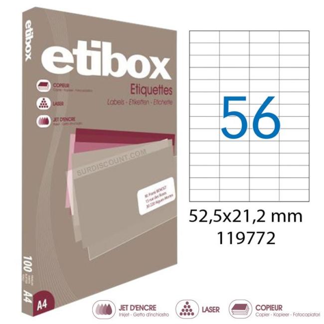 [AG119772] Universal labels 52.5x21.2mm Etibox A4 100 sheets