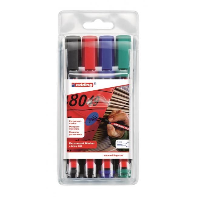 Set of permanent markers edding 330/4S