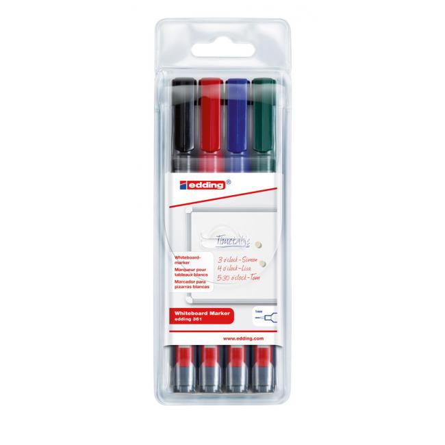 Set of edding 361/4S whiteboard markers