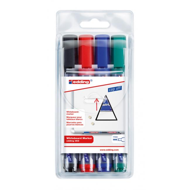 Set of edding 363/4S whiteboard markers