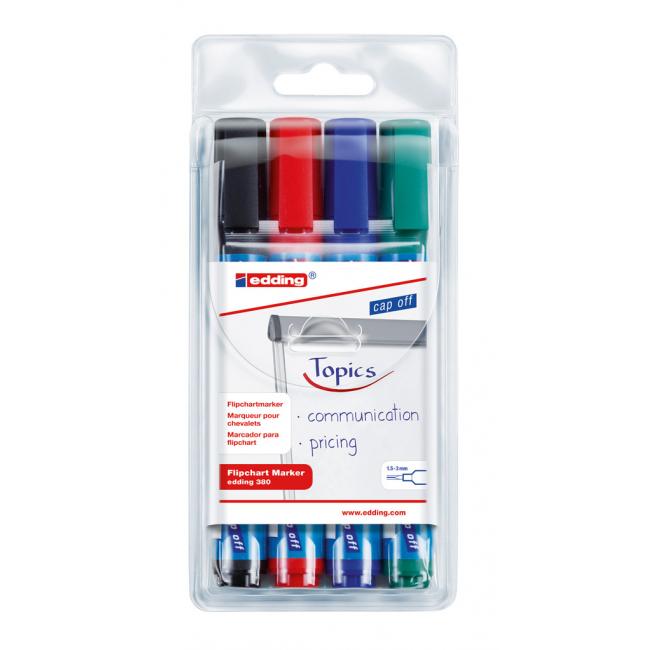 [ED038094] Marker set for edding 380/4S flipchart blocks