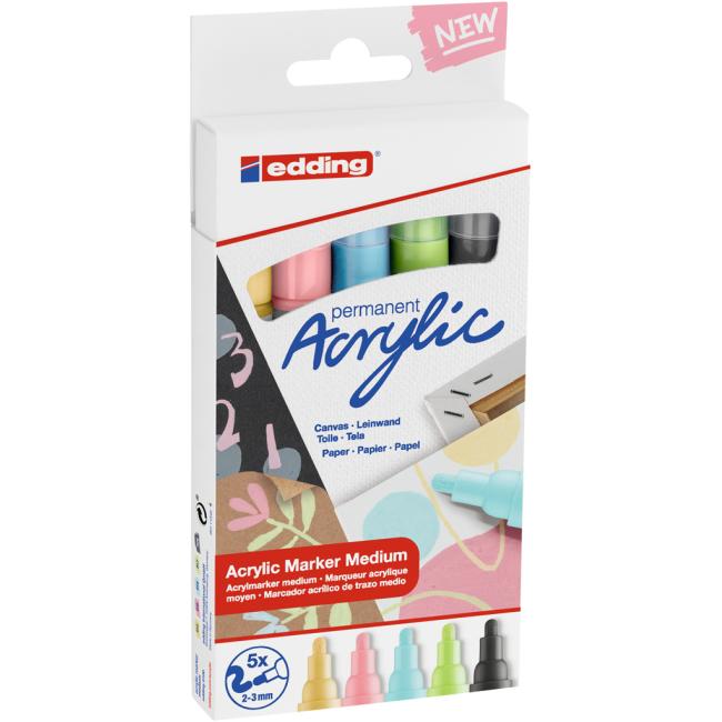 [ED051050] Set of acrylic markers edding 5100 5f pastel colors