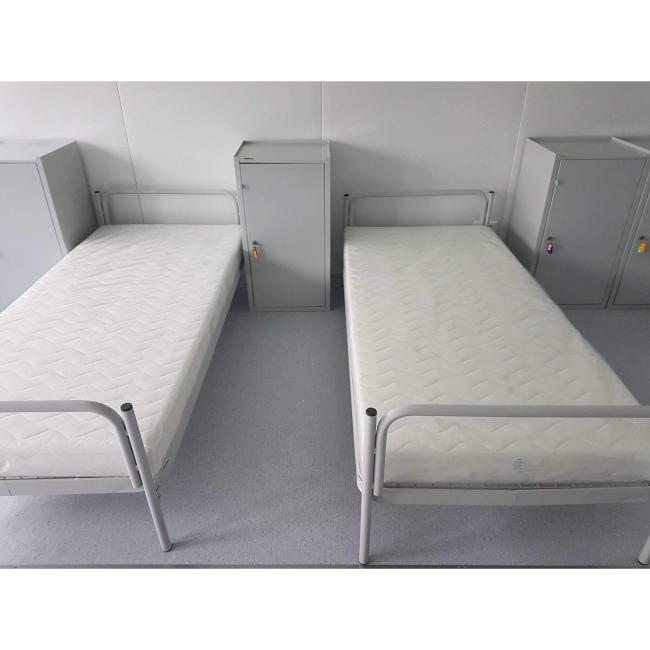 [AA000307] Folding metal bed, h.63 x d.216 x h.95 cm, gray RAL 7035