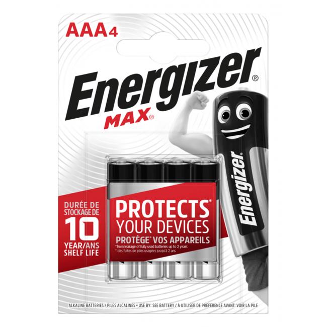 Energizer alkaline battery Max 1.5 V, type AAA, 4 pcs
