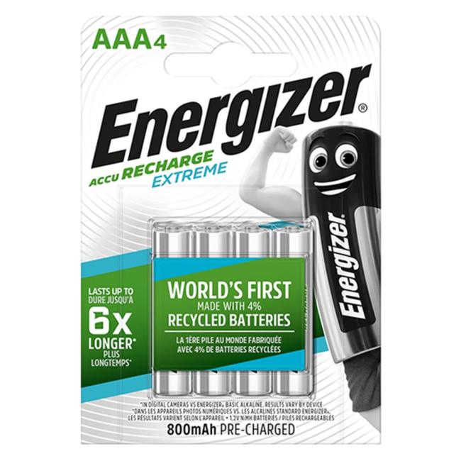 Energizer nabíjacia mikrotužková batéria 800 mAh AAA-HR03 / 4 ks