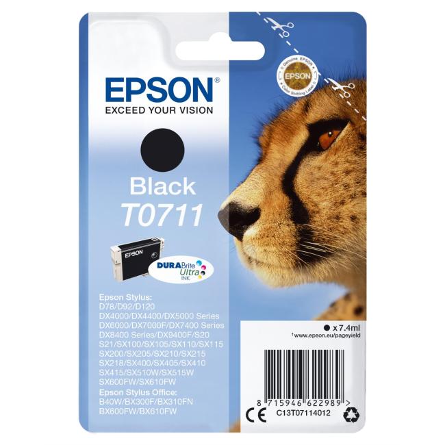 [EP003384] Ink cartridge Epson C13T07114H10 black 2-pack for D120, DX7400/7450/8400/8450 (2x450 pages)