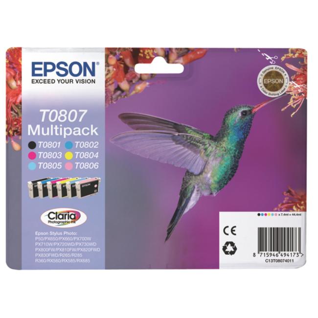 Ink cartridge Epson C13T080740 CMYK+LC+LM multipack for SP R265/R285/R360