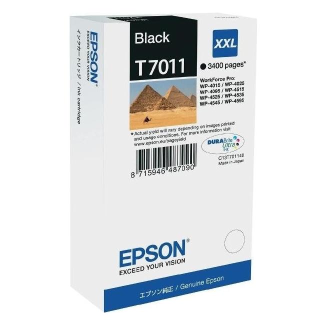 Ink cartridge Epson T7011 black XXL C13T701140 for WP4000/WP4500 (3,400 pages)