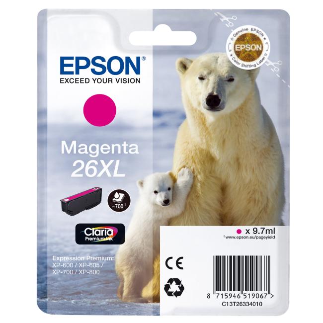 [EP021989] Atramentová kazeta Epson T2633 26XL Claria magenta pre XP-600/700 (9,7 ml)