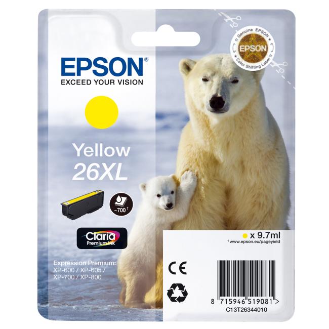 Atramentová kazeta Epson T2634 26XL Claria žltá pre XP-600/700 (9,7 ml)