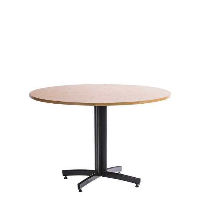 [AA000400] Round dining table, h.72 x d.90 cm, black frame, beech top