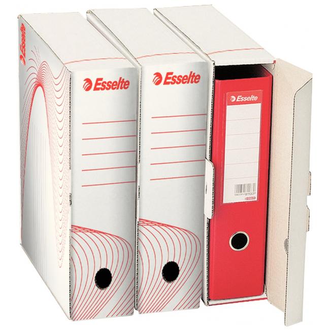 Archive box for Esselte binder white/red