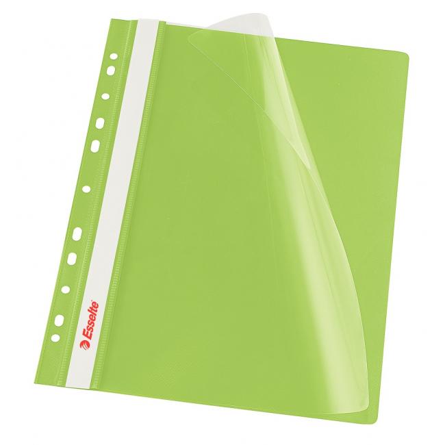 Esselte VIVIDA green PVC quick binder with euro perforation