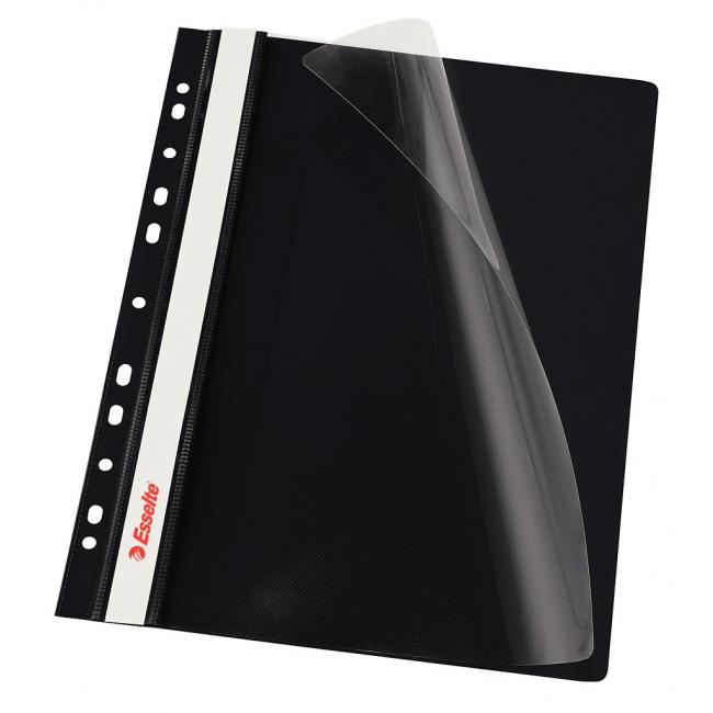Esselte VIVIDA čierna rýchlozaväzovacia PVC s euro perforáciou