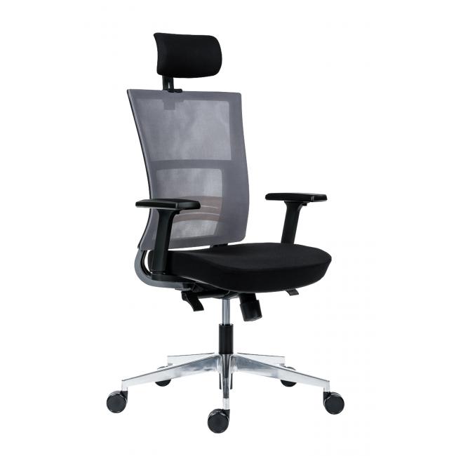 Next office chair with black seat, gray mesh backrest