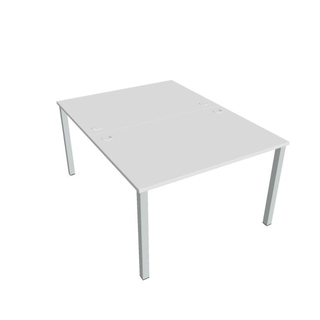 Uni work table, double, 120x75.5x160 cm, white/grey