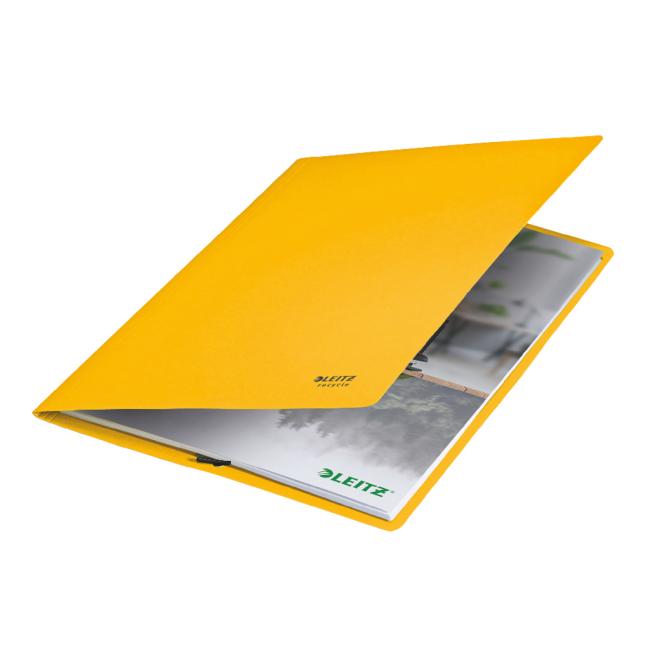 Cardboard packaging with rubber band Leitz Recycle yellow