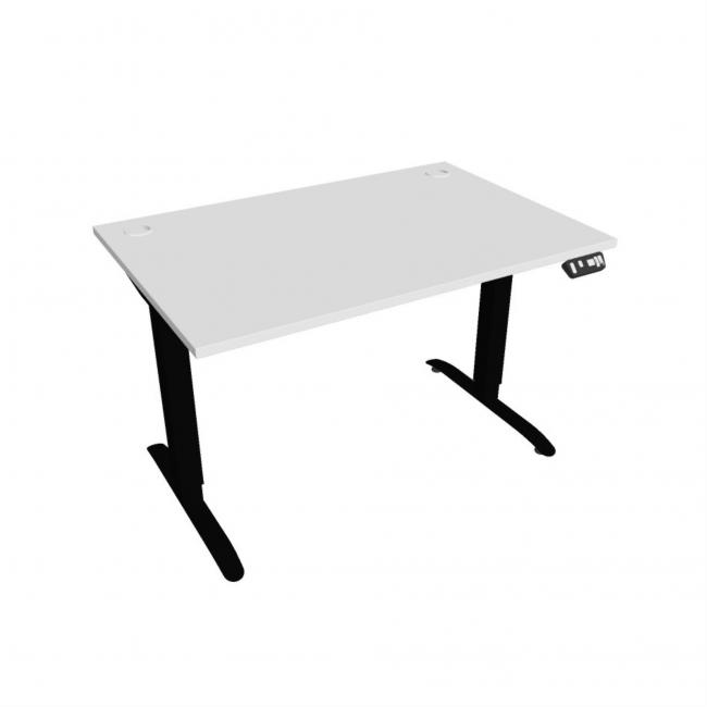 Motion desk, PO, 2S, 120x70.5-120.5x80 cm, white/black