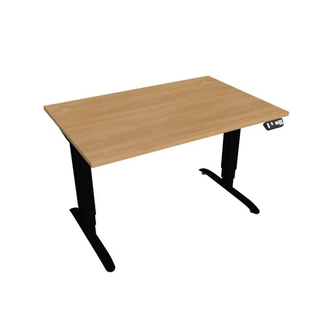 Motion desk, PO, 3S, 120x61 - 128x80 cm, oak/black