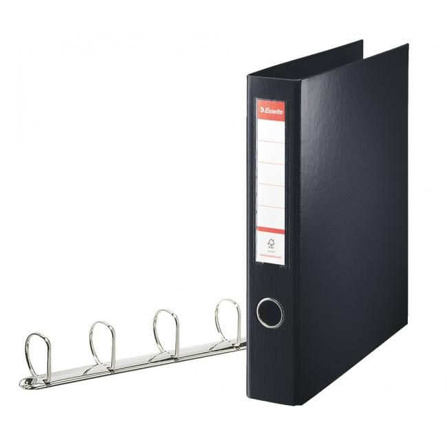 4-ring binder Esselte all-plastic 5.8cm VIVIDA black