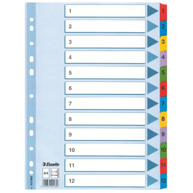 Triedička kartónu Esselte Mylar 1-12