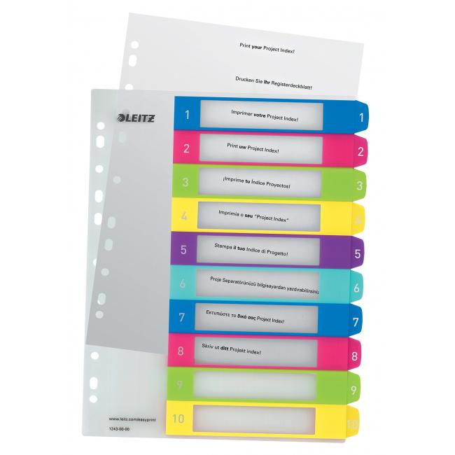 Plastic divider Leitz WOW printable 1-10 color
