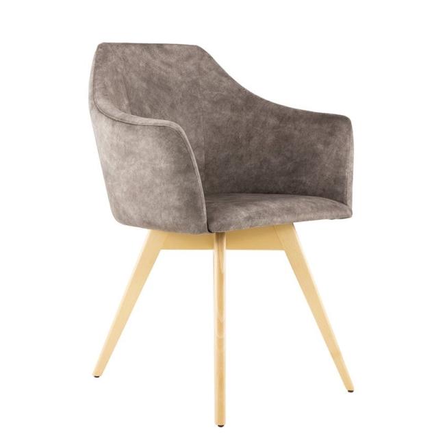 [AN130020] Conference chair Ravenna Legno, wooden legs, fabric VIS001 beige