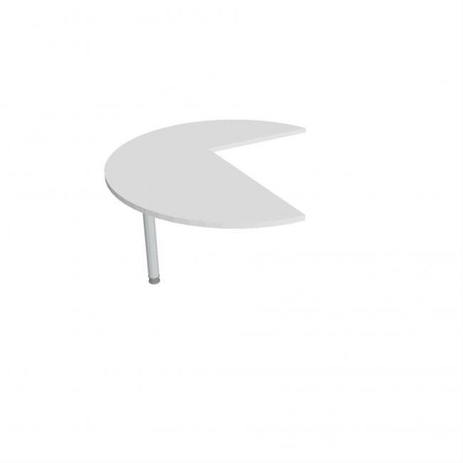 Additional table Flex, left, 120x75.5x(80x60) cm, white/metal