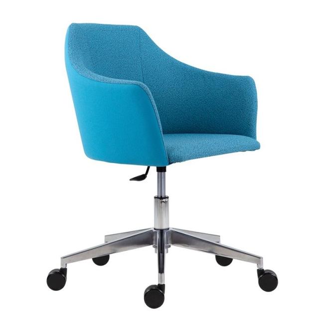 [AN130023] Conference chair Ravenna Alu, aluminum base, fabric VIS021 blue