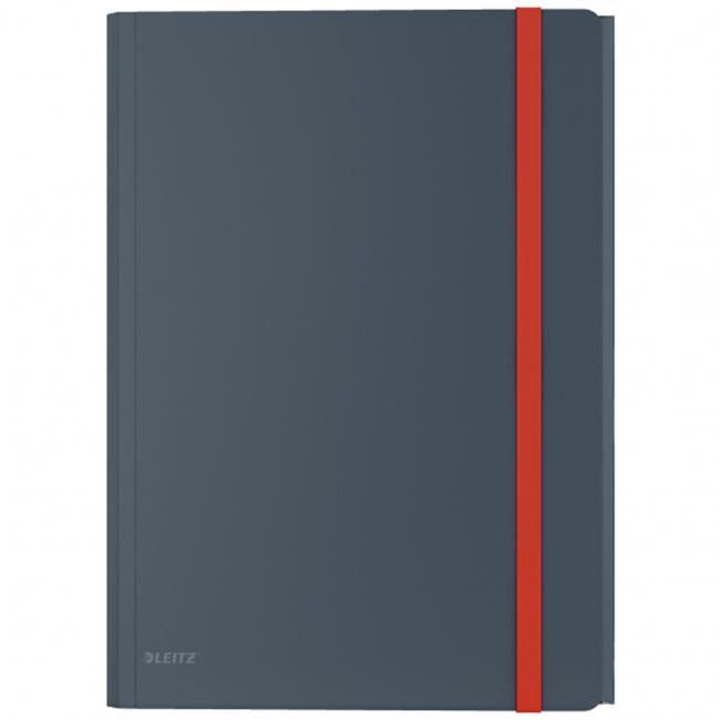 [ES190089] Leitz Cozy soft plastic cover with rubber band with inner pocket, velvet gray;