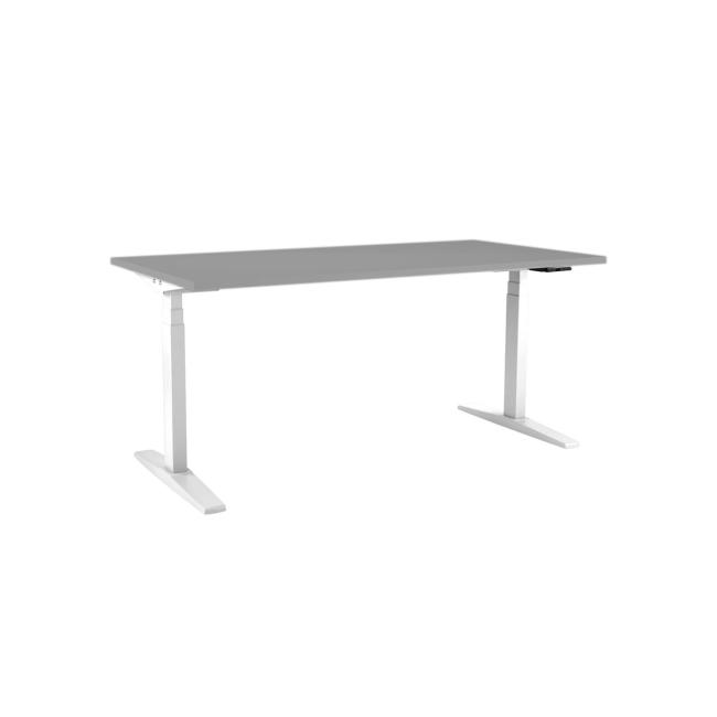 [AN200005] Výškovo nastaviteľný stôl BASIC, 2-motorový, 138x80 cm, biela podnož + sivá doska