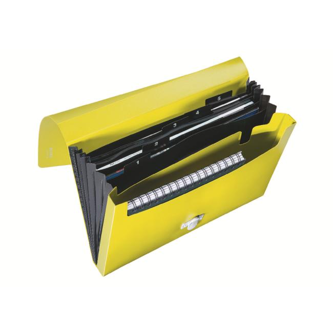 [ES240015] Plastic briefcase with compartments Leitz Recycle yellow