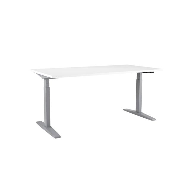 [AN200012] Height-adjustable table BASIC, 1-motor, 138x80 cm, gray base + white top