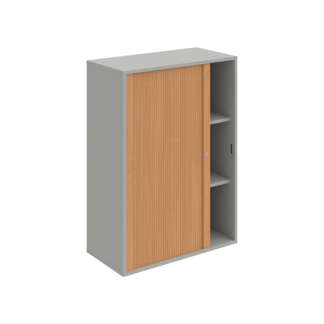 Drive shelf cabinet, 80x111x40 cm, beech/grey, lock