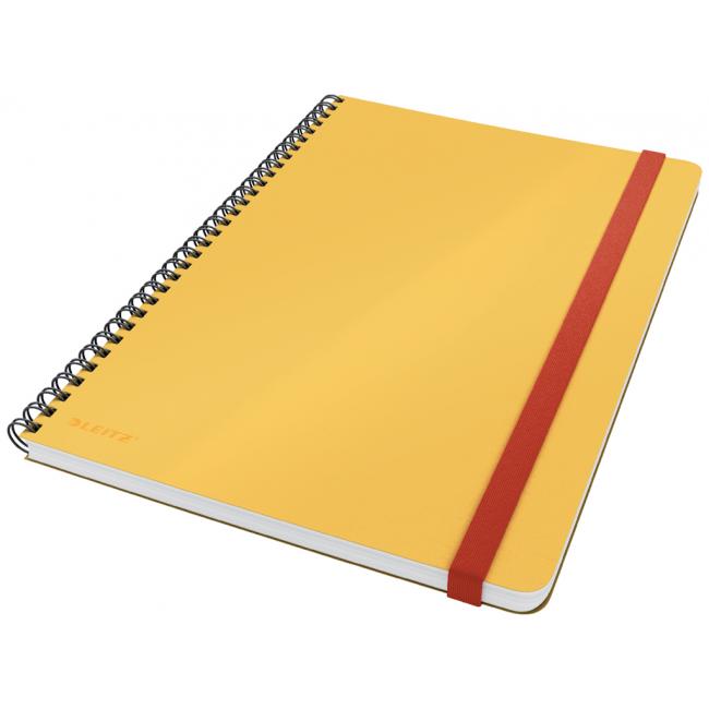 Ruled notepad with rubber Leitz Cozy B5 warm yellow