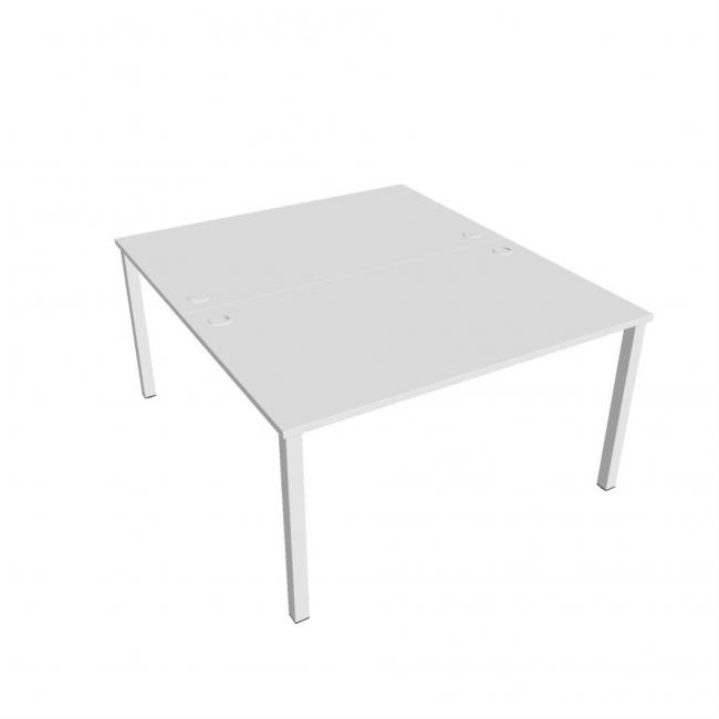 Uni work table, double, 140x75.5x160 cm, white/white
