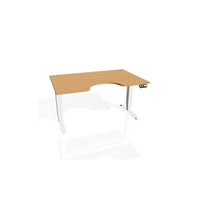 [ON140523] Motion Ergo desk, PO, 3S, 180x61-128x90 cm, beech/white