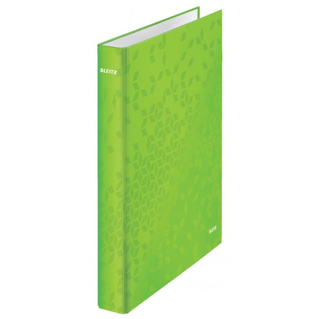 [ES420064] 4-ring binder Leitz WOW laminated 4cm green