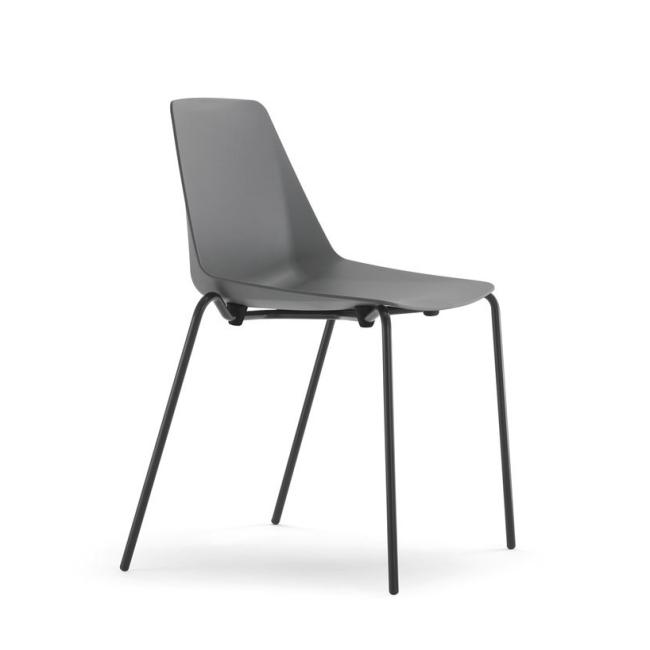 Com dining chair, legs black RAL9017, anthracite gray RAL 7011