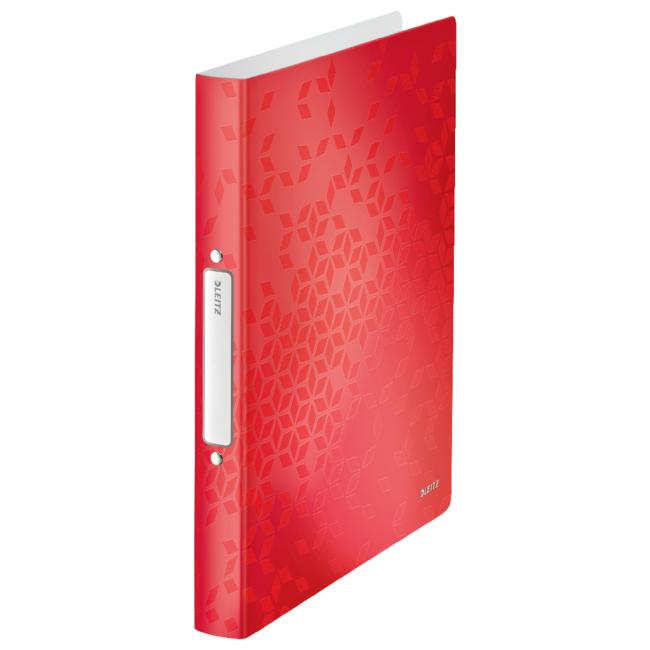 2-ring binder Leitz WOW all-plastic red