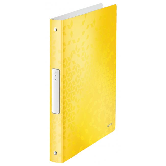4-ring binder Leitz WOW all-plastic 2.57 cm yellow