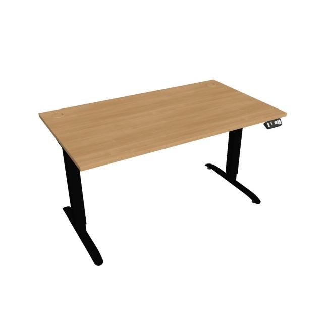[ON140641] Motion desk, PO, 2S, 140x70.5-120.5x80 cm, oak/black