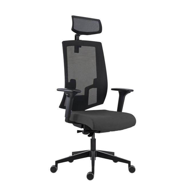 Office chair LAPEL Alu PDH, armrests, BN6 anthracite