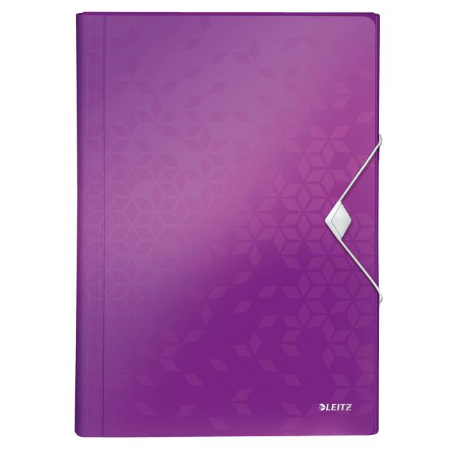 [ES458962] Plastic briefcase with compartments Leitz WOW purple