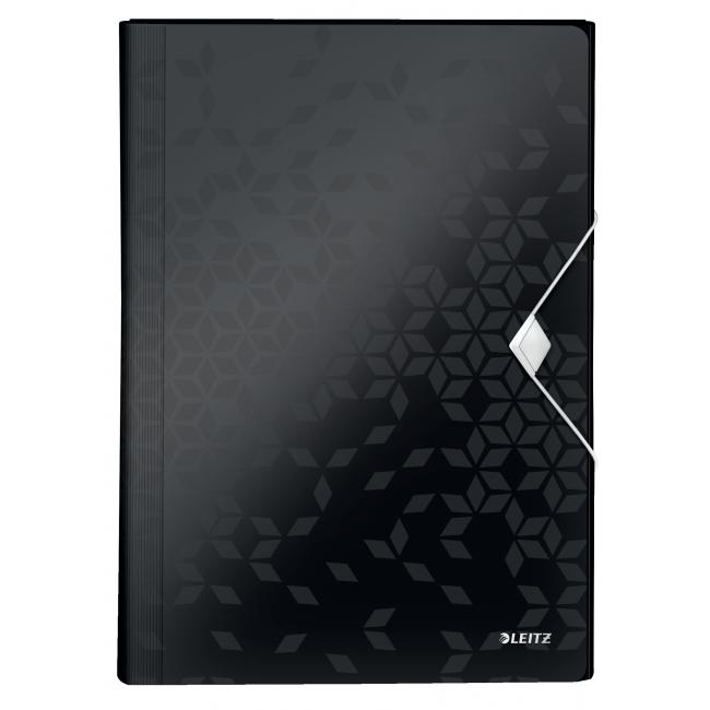 Plastová aktovka s priehradkami Leitz WOW čierna