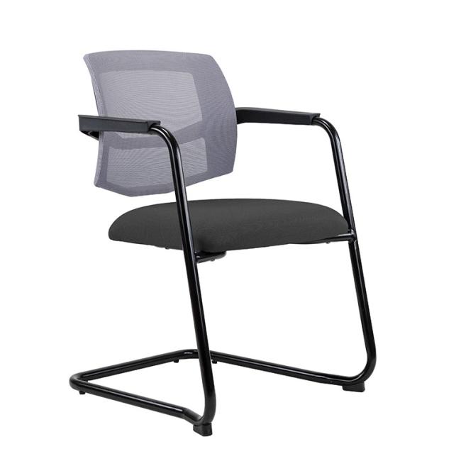 Konferenčná stolička LAPEL Visitor, čierne pojazdy, BN6 antracit
